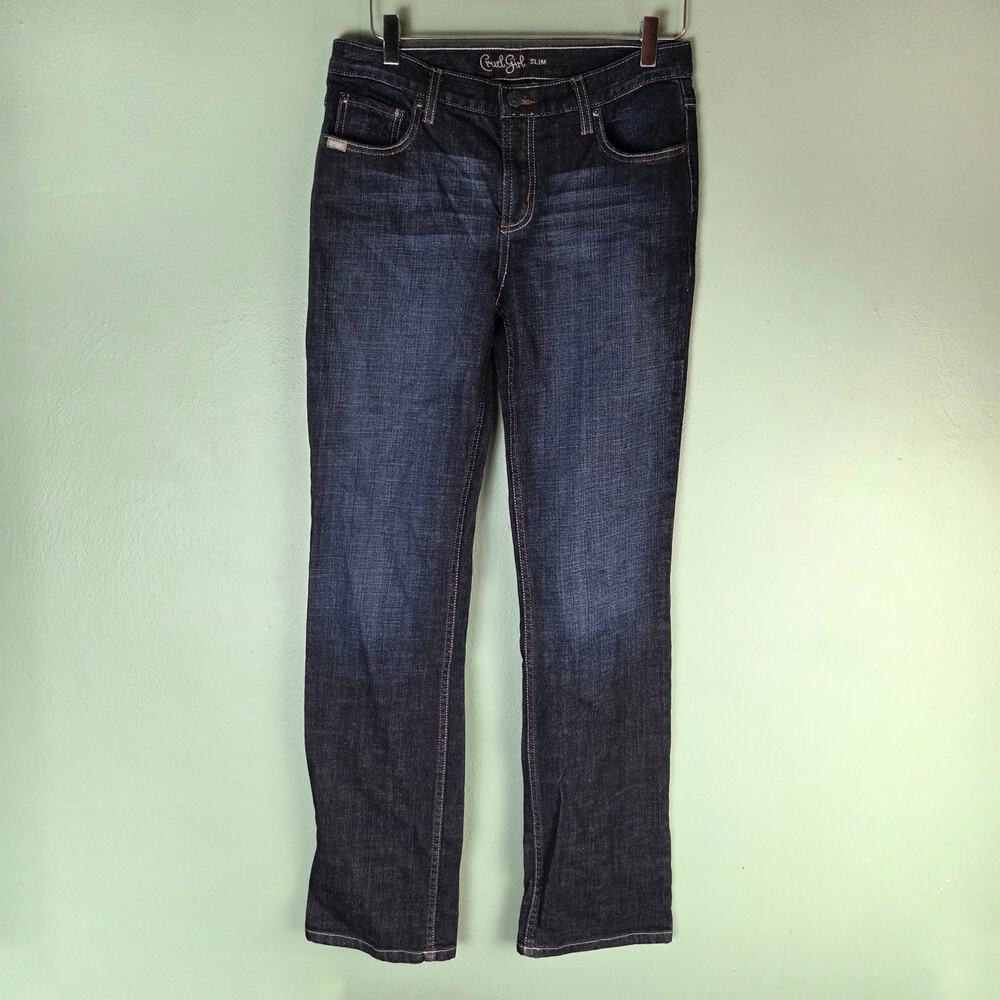 Cruel Girl Womens 9 Long Rachel Slim Dark Wash Stretch Riding Jean Western
